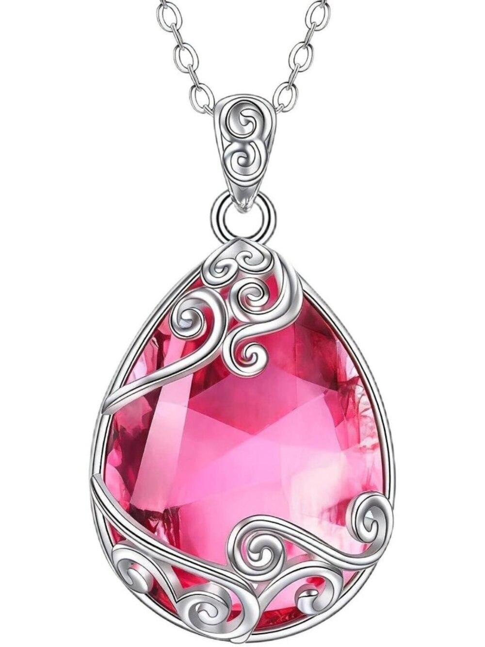 Moonstone Teardrop Necklace for Women | Tree of Life Filigree Birthstone Jewelry